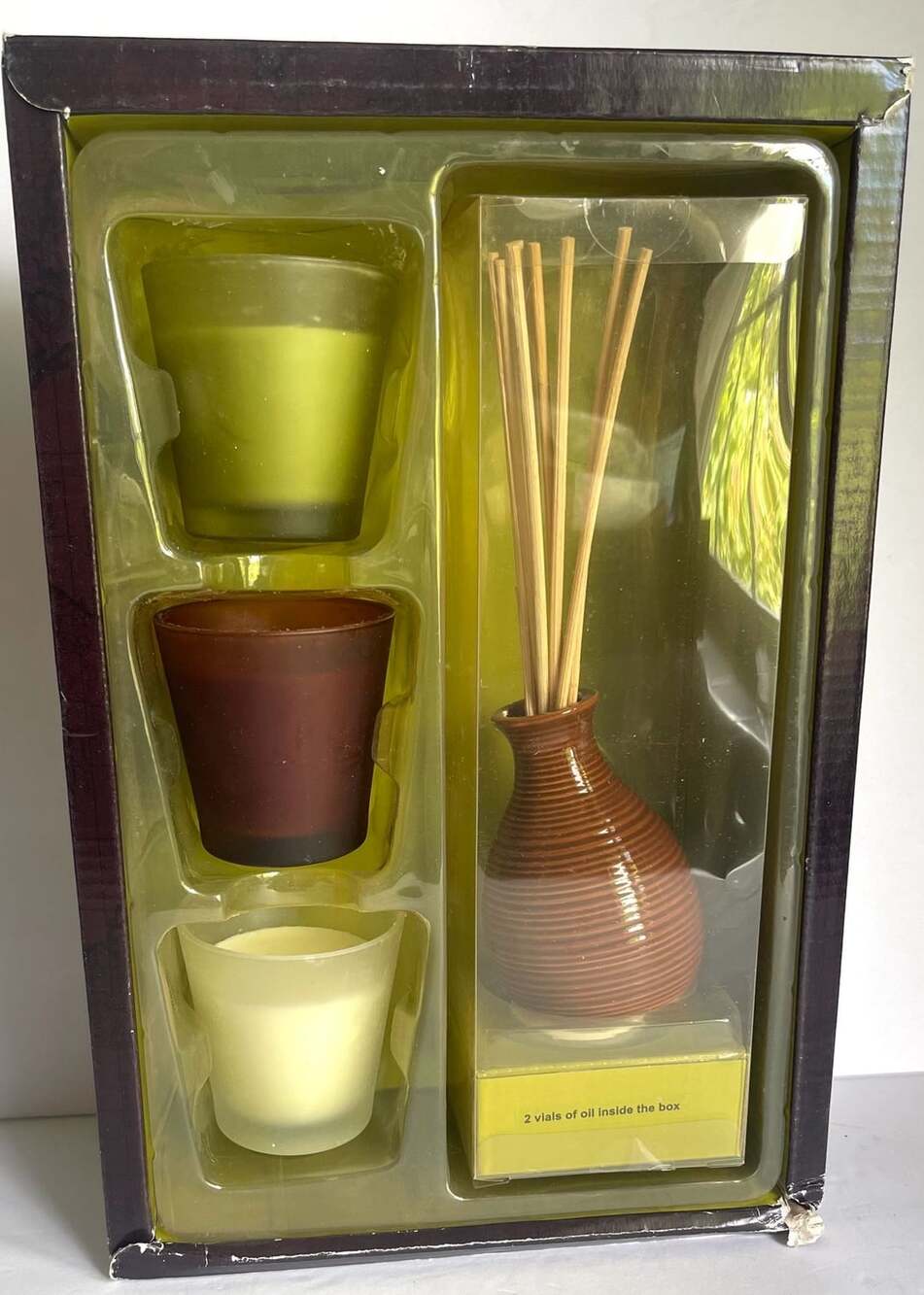 Pier 1 Imports World Traveler Lemongrass Ginger Reed Diffuser and Candle Gift Se